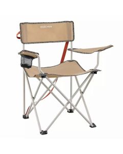 FOLDING CAMPING CHAIR - DURABLE - BEIGE - BASIC QUECHUA