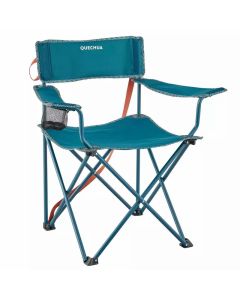 FOLDING CAMPING CHAIR - DURABLE - BLUE - BASIC QUECHUA
