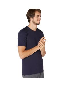 MEN'S NAVY BLUE FITNESS T-SHIRT 500 SLIM - LIGHT WORKOUT NYAMBA - S