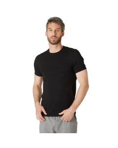 MEN'S BLACK FITNESS T-SHIRT 500 SLIM - / LIGHT WORKOUT NYAMBA - M